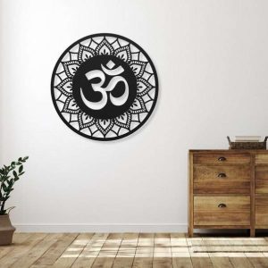 Personalized OM Symbol Mandala Yoga Studio Home Decor Custom Metal Sign