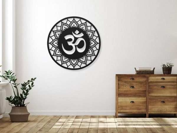 Personalized OM Symbol Mandala Yoga Studio Home Decor Custom Metal Sign