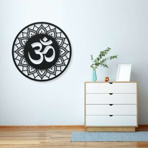 Personalized OM Symbol Mandala Yoga Studio Home Decor Custom Metal Sign 3