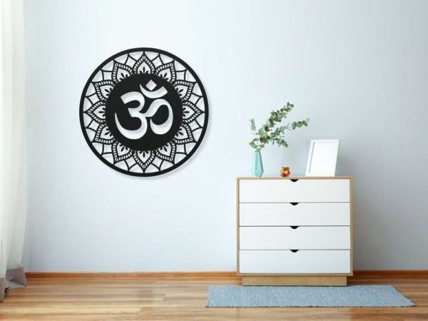 Personalized OM Symbol Mandala Yoga Studio Home Decor Custom Metal Sign