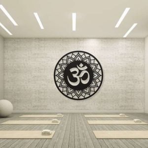 Personalized OM Symbol Mandala Yoga Studio Home Decor Custom Metal Sign 4