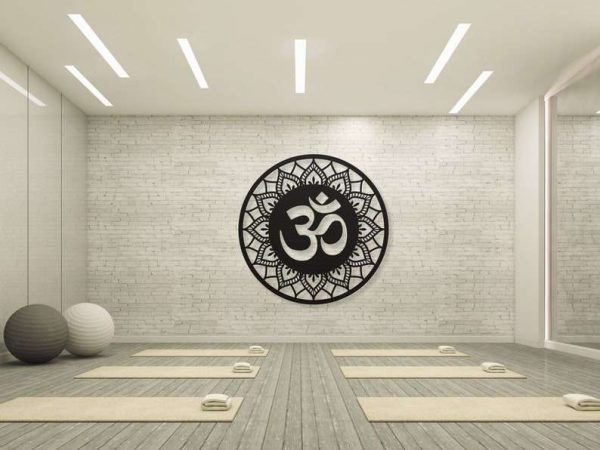 Personalized OM Symbol Mandala Yoga Studio Home Decor Custom Metal Sign