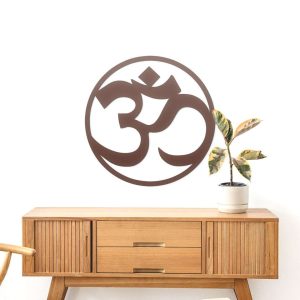 Personalized Ohm Symbol Zen Modern Yoga Studio Home Decor Custom Metal Sign 3