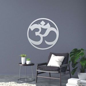 Personalized Ohm Symbol Zen Modern Yoga Studio Home Decor Custom Metal Sign 4