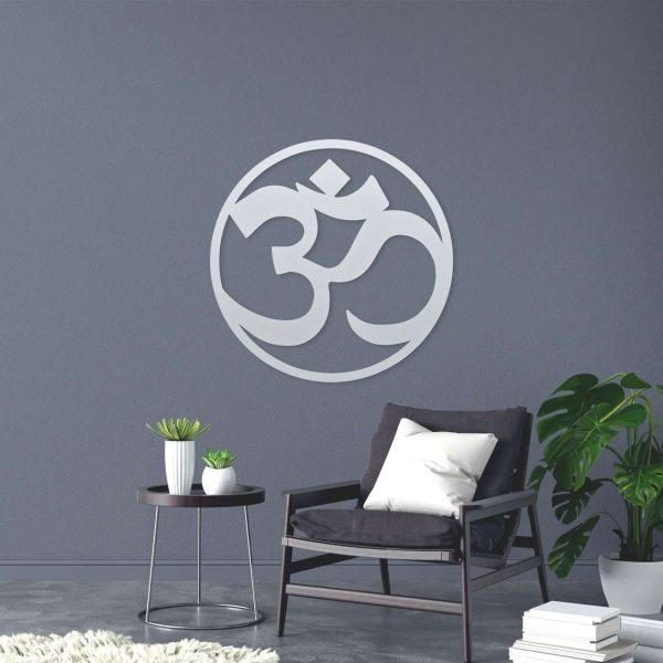 Personalized Ohm Symbol Zen Modern Yoga Studio Home Decor Custom Metal Sign