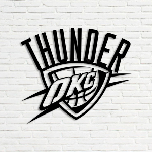 Personalized Oklahoma City Thunder Logo Sign V1 NBA Basketball Wall Decor Gift for Fan Custom Metal Sign 1
