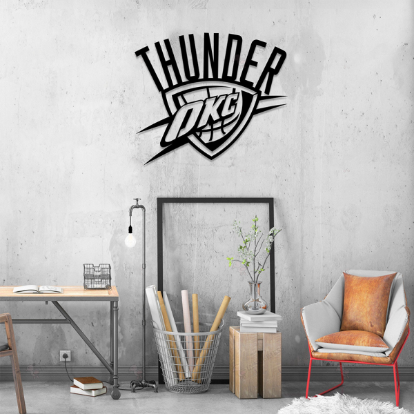 Personalized Oklahoma City Thunder Logo Sign V1 NBA Basketball Wall Decor Gift for Fan Custom Metal Sign
