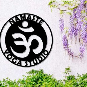 Personalized Om Symbol Yoga Studio Business Sign Home Decor Custom Metal Sign 2