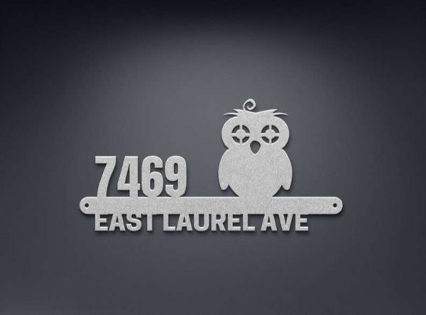 Personalized Owl Address Sign Owl Lover House Number Plaque Custom Metal Sign