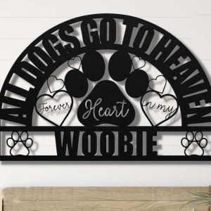 Personalized Paw Print Dog Memorial Sign Yard Stakes All Dogs Go To Heaven Forever In My Heart Pet Custom Metal Sign 1