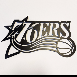 Personalized Philadelphia 76ers Logo Sign V1 NBA Basketball Wall Decor Gift for Fan Custom Metal Sign