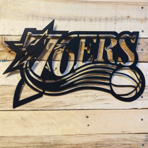 Personalized Philadelphia 76ers Logo Sign V1 NBA Basketball Wall Decor Gift for Fan Custom Metal Sign 2