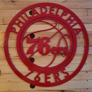 Personalized Philadelphia 76ers Logo Sign V2 NBA Basketball Wall Decor Gift for Fan Custom Metal Sign 2