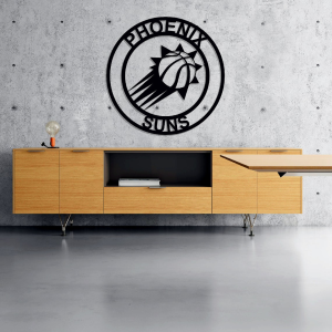 Personalized Phoenix Suns Team Logo Sign NBA Basketball Wall Decor Gift for Fan Custom Metal Sign 3