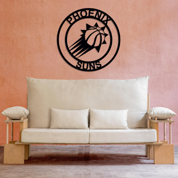 Personalized Phoenix Suns Team Logo Sign NBA Basketball Wall Decor Gift for Fan Custom Metal Sign
