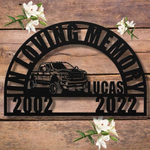 Personalized Pickup Truck In Loving Memory Memorial Sign Bereavement Gift Custom Metal Sign 1