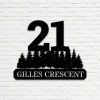 Personalized Pin Tree Address Sign Forest House Number Plaque Custom Metal Sign 2