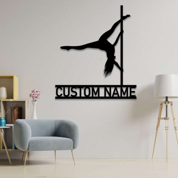 Personalized Pole Dance Yoga Studio Home Decor Custom Metal Sign