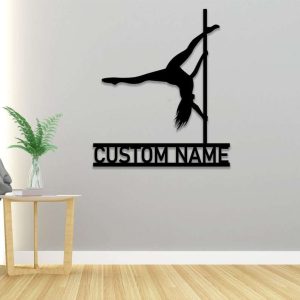 Personalized Pole Dance Yoga Studio Home Decor Custom Metal Sign