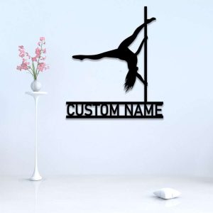 Personalized Pole Dance Yoga Studio Home Decor Custom Metal Sign 4