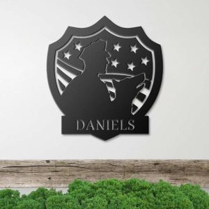 Personalized Police Academy Sign Sheriff Deputy Gift For Detective Blue Line Veteran Day Patriotic Decor Gift Custom Metal Sign 2