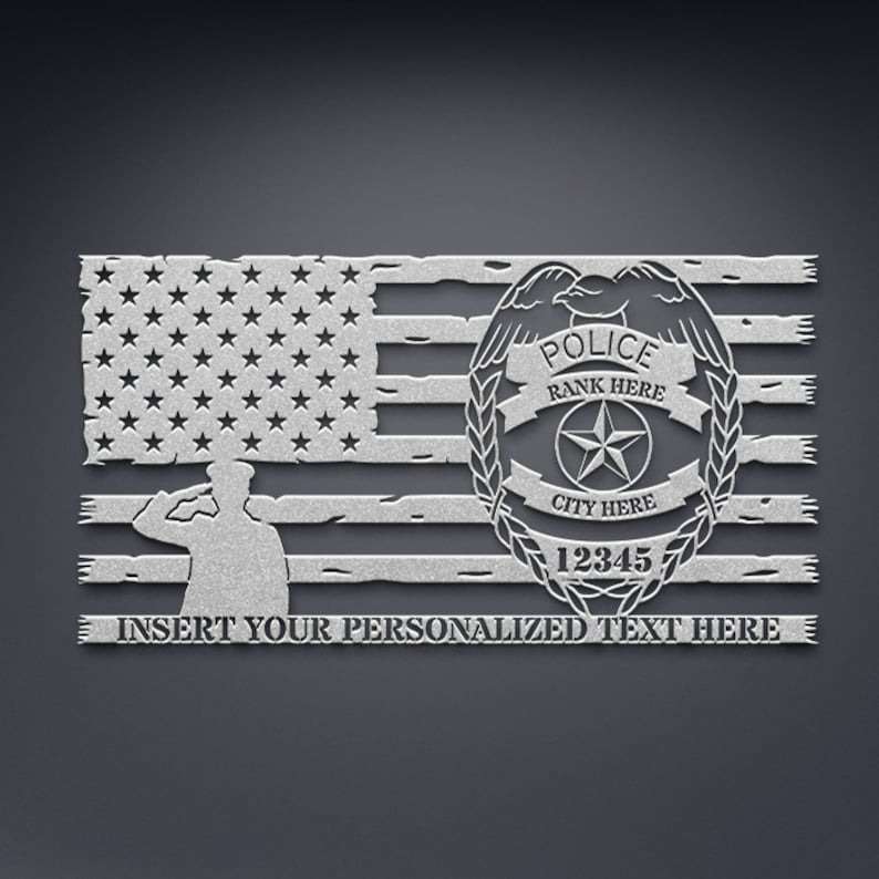 Personalized Police Sign for Home, Metal Wall Art, Police Officer