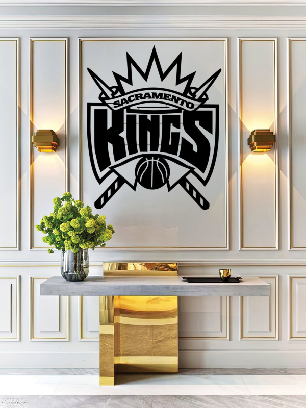 Personalized Sacramento Kings Logo Sign NBA Basketball Wall Decor Gift for Fan Custom Metal Sign