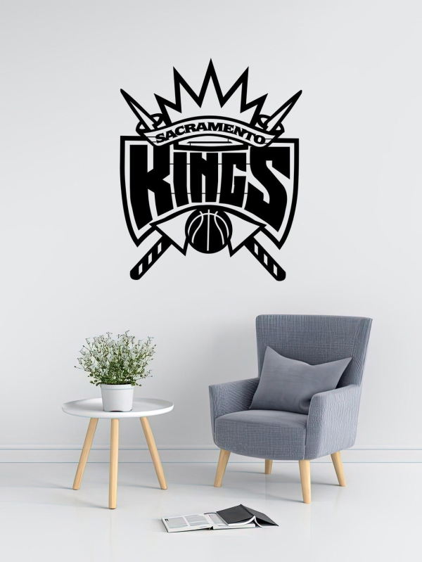 Personalized Sacramento Kings Logo Sign NBA Basketball Wall Decor Gift for Fan Custom Metal Sign