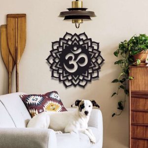 Personalized Sahasrara Crown Chakra Om Sign Yoga Studio Home Decor Custom Metal Sign 1