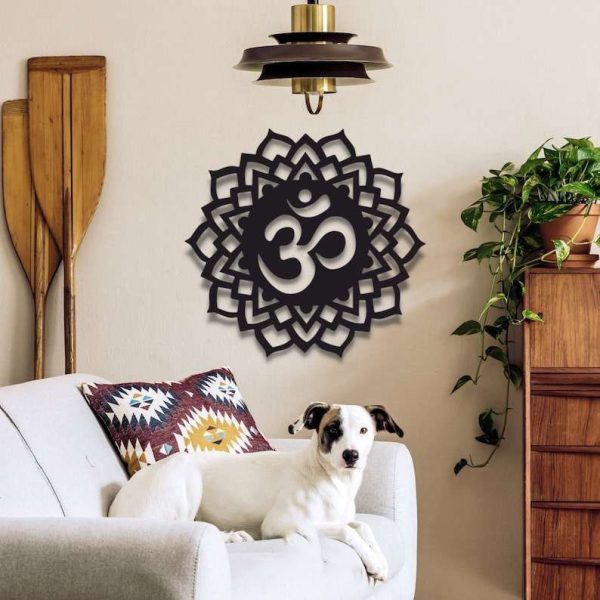 Personalized Sahasrara Crown Chakra Om Sign Yoga Studio Home Decor Custom Metal Sign