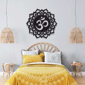 Personalized Sahasrara Crown Chakra Om Sign Yoga Studio Home Decor Custom Metal Sign 2