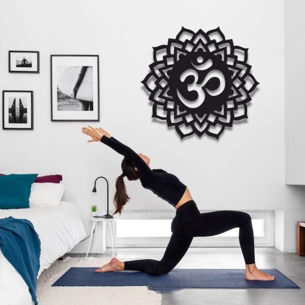 Personalized Sahasrara Crown Chakra Om Sign Yoga Studio Home Decor Custom Metal Sign