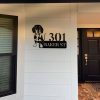 Personalized Sausage Dog Address Sign V1 Dachshund Cute Puppy House Number Plaque Custom Metal Sign 1