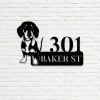 Personalized Sausage Dog Address Sign V1 Dachshund Cute Puppy House Number Plaque Custom Metal Sign 2