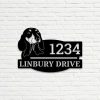 Personalized Sausage Dog Address Sign V2 Dachshund Cute Puppy House Number Plaque Custom Metal Sign 2