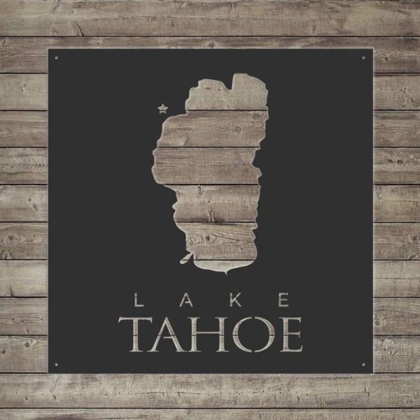 Personalized Lake Name Sign Lakehouse Beach House Home Decor Custom Metal Sign