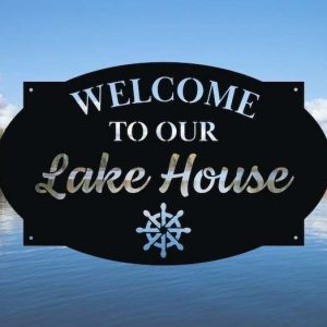 Personalized Sign Lakehouse Beach House Home Decor Custom Metal Sign