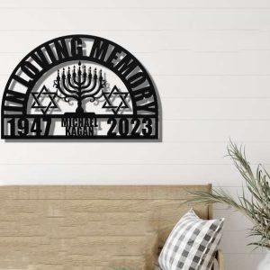 Personalized Star of David Memorial for Jewish Memorial Sign Yard Stakes Jewish Grave Marker Cemetery Decor Custom Metal Sign