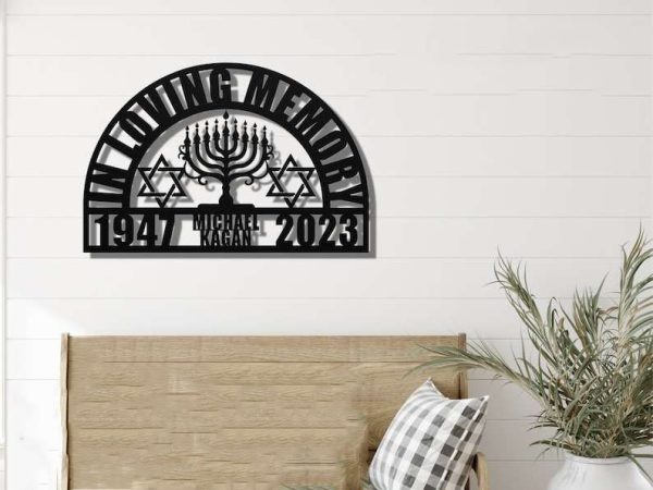 Personalized Star of David Memorial for Jewish Memorial Sign Yard Stakes Jewish Grave Marker Cemetery Decor Custom Metal Sign