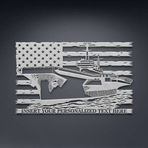 Personalized US Battleship Sign Aircraft Carrier Navy Veteran Day Patriotic Decor Gift Custom Metal Sign 3