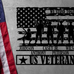 Personalized US Veteran Names Sign US Military Brothers Reunion Veteran Day Patriotic Decor Gift Custom Metal Sign 3