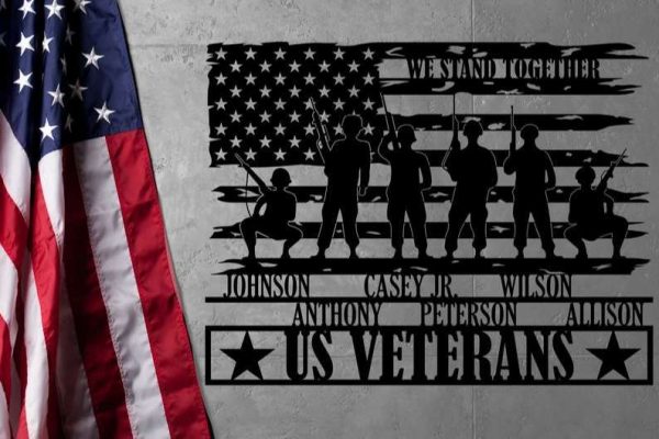 Personalized US Veteran Names Sign US Military Brothers Reunion Veteran Day Patriotic Decor Gift Custom Metal Sign