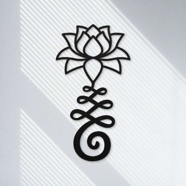 Personalized Unalome Lotus Flower Yoga Studio Meditation Room Home Decor Custom Metal Sign