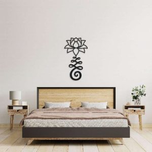 Personalized Unalome Lotus Flower Yoga Studio Meditation Room Home Decor Custom Metal Sign 3