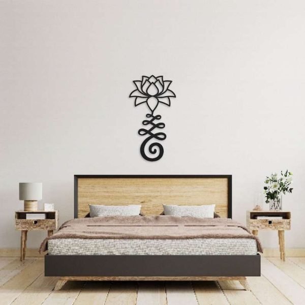 Personalized Unalome Lotus Flower Yoga Studio Meditation Room Home Decor Custom Metal Sign