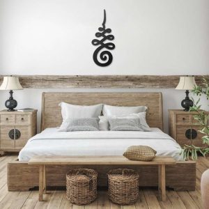 Personalized Unalome Modern Metal Art Yoga Studio Home Decor Custom Metal Sign 3