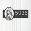 Personalized Virgin Mary Christian Address Sign House Number Plaque Custom Metal Sign 3 1