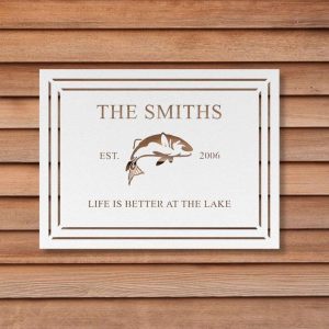 Personalized Welcome to Our Lake Lake House Sign Lakehouse Beach House Home Decor Custom Metal Sign 2