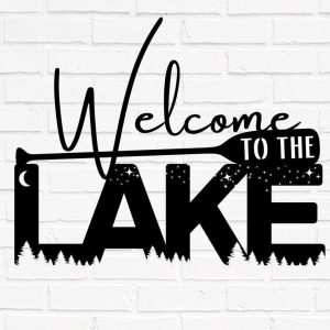 Personalized Welcome to the Lake Sign Lakehouse Beach House Home Decor Custom Metal Sign 2