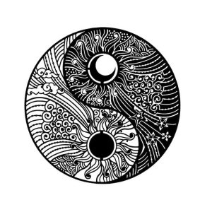 Personalized Yin Yang Sun Moon Boho Yoga Studio Home Decor Custom Metal Sign